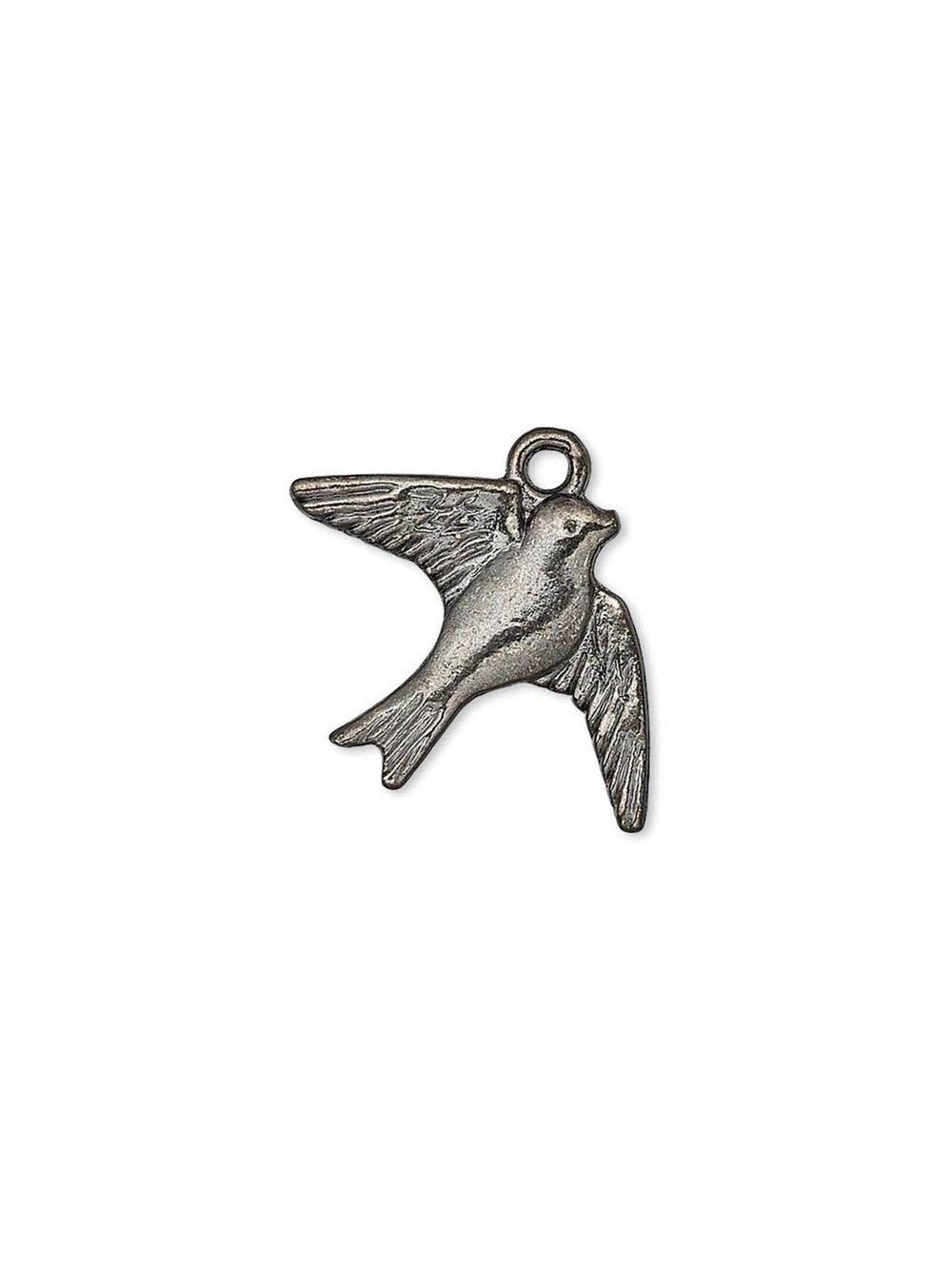 10 Gunmetal Black Pewter Flying Swallow Bird Charms Pendants 23x18mm Bulk Lot